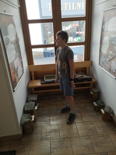 Páťáci na výstavě „Zkamenělé stopy“
